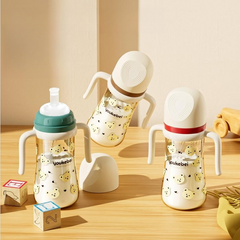 Children's Anti-Spray Learning Drinking Cup with Straw