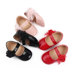 Infant Girls' PU Shoes with Cute Flower Design