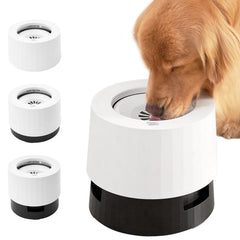 Pawque Raised 95oz Slow Drinking Dog Water Bowl No Spill for Medium Large Breed Single Elevated Stainless Steel Water Bowl with Floating Disc Stable Sturdy Base and Snap on Adjustable Height Stand