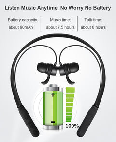 Magnetic Stereo Wireless Bluetooth Neckband Earphones