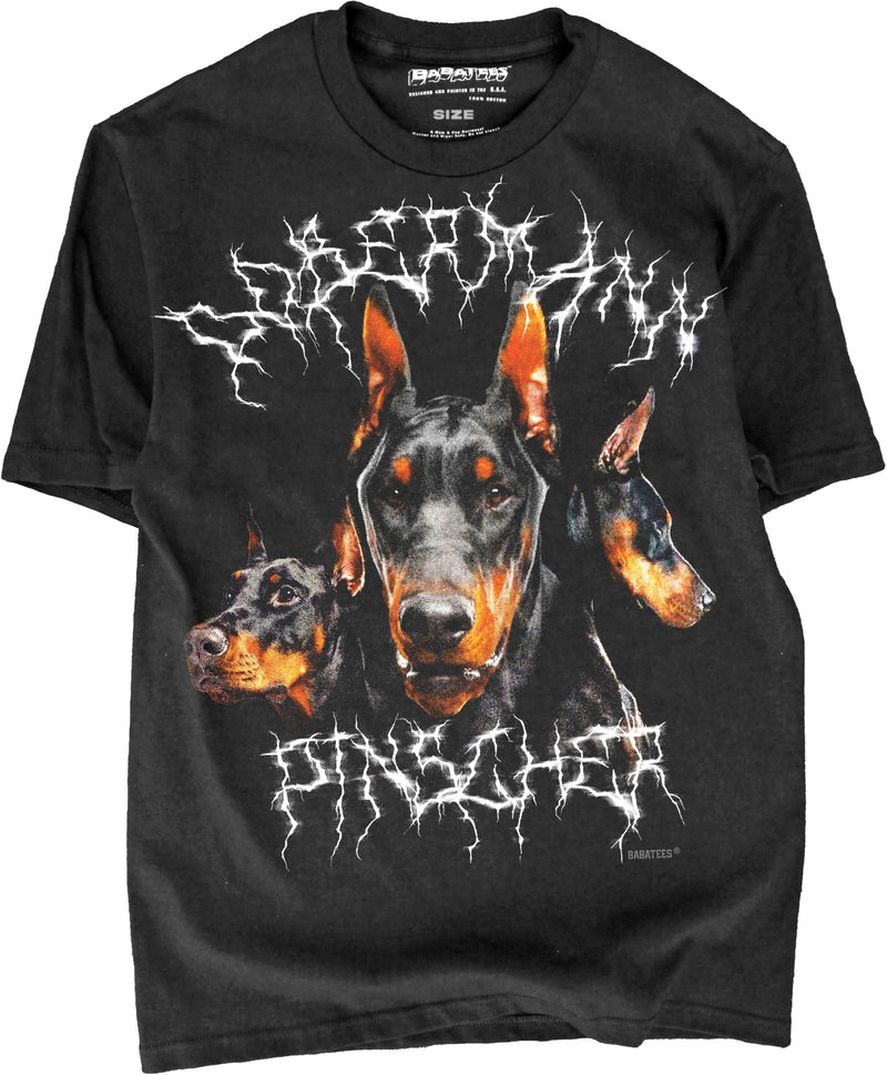 BABATEES Heavy Metal Tshirt for Doberman Pinscher Owner Men & Women (US Alpha Medium Regular Regular Doberman Pinscher)