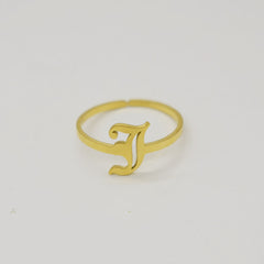 Vintage English Alphabet Ring in 18K Vacuum Plating