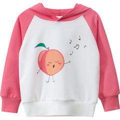 Children's Spring Girls' Loose Hooded Sweatshirt