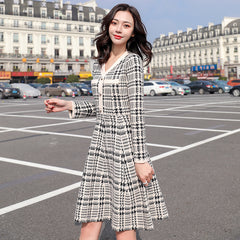 Knit Dress for Women - Mid-Length Vintage Style