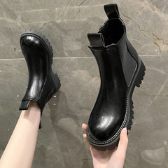 Women's Fashion Thick Heel Short Martin Boots