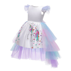 2020 Unicorn Dress for Girls with Removable Cape