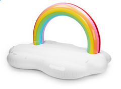 Inflatable Rainbow Cloud Island Float for Adults