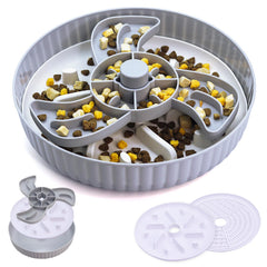 Pofly Slow Feeder Dog Bowls，Puzzle Dog Bowl for Dry Wet and Raw Food Comes with Licking Mat and Slowing Mat Non-Slip and Anti-Suffocation Reusable Interactive Slow Feeding Dog Bowl 10 Inches