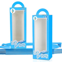 EGEN 12PCS Party Favor Boxes Goodie Bags Party Favors Bag Treat Boxes Gift Boxes Birthday Candy Bags Birthday Party Treat Boxes Bridal Shower Supplies Party Decorations (Blue 12 Pack)