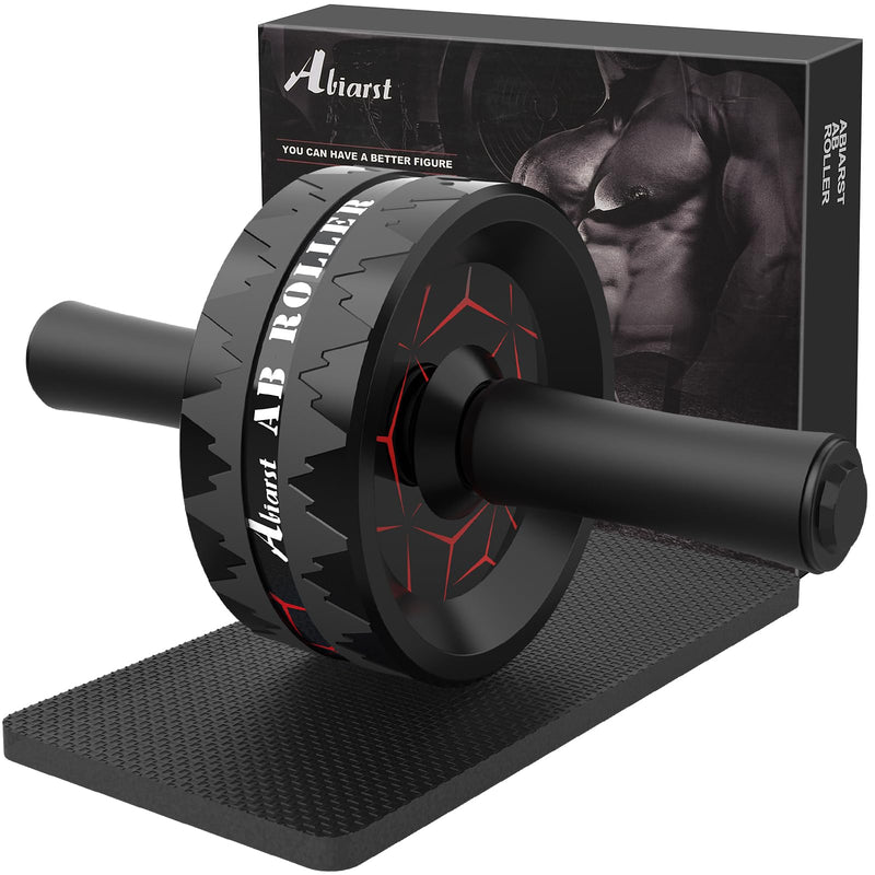 Abiarst Ab Roller Wheel Abs Workout Equipment for Abdominal & Core Strength Training Home Gym Exercise Wheels for Men Women with Knee Pad Accessories