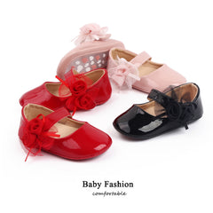 Infant Girls' PU Shoes with Cute Flower Design