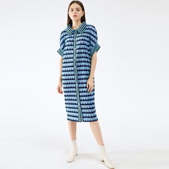 Summer Women's Heart Print Wrinkle Dress - Casual Fashion