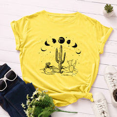 Loose Fit Cotton Short Sleeve T-Shirt for Women
