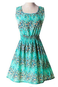 2018 Summer Plus Size Floral Chiffon Dress and Skirt