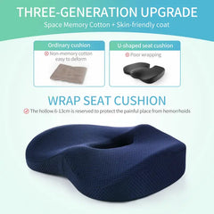 Memory Foam Buttocks Cushion - 16.5in x 13in x 2.7in