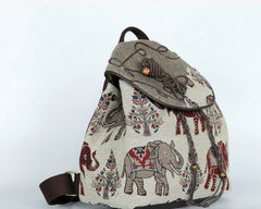 Ethnic Style Canvas Drawstring Backpack