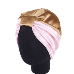 2019 Double Layer Satin Hair Scarf Sleep Cap