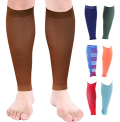 Doc Miller Compression Calf Sleeve for Men & Women Premium Medical Grade 20-30mmHg Graduated Support for Running Calf Tear Shin Splints Knee High Chocolate Calf Sleeves Small Size 1 Pair
