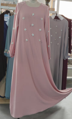Hand-Sewn Diamond Insert Dress for Ramadan (BA717)