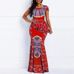 European American Fashion Digital Print Dress