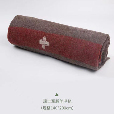 100% Swiss Wool Blanket for Outdoor Camping (Single)
