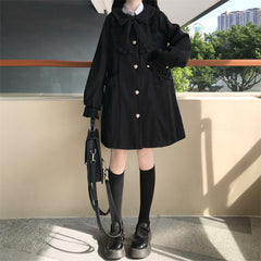 Japanese Cute Doll Collar Woolen Coat for Women