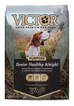 Victor Super Premium Dog Food – Purpose - Senior Healthy Weight – Gluten Free Weight Management Dry Dog Food for Senior Dogs with Glucosamine and Chondroitin for Hip and Joint Health 15lbs