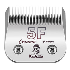 KBDS Detachable Pet Dog Grooming Ceramic Clipper BladesCompatible with Most AndisOster A5/A6Wahl KM Series ClippersSize 5FC 1/4 Inch 6.4mm Cut Length 5F Blade