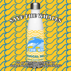 Save the Whales Insulated Water Bottle | Stainless Steel, Leak-Proof, 17oz