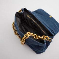 Fashionable Blue Quilted Denim Shoulder Bag (2020)