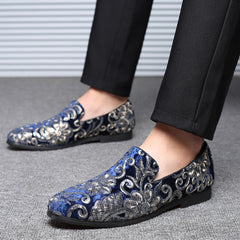Men's Fashion Slip-On Loafers with Sequins Design