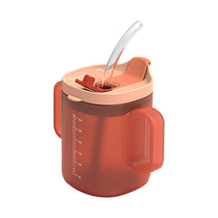 Senior Water Cup - 300ml Spill-Proof Cup with Handles Senior Drinking Mug | Non-Spill Cups for Seniors Feeding Mug with Lid and Straw Senior Care Cup for Patients Elderly Pregnant and Disabled
