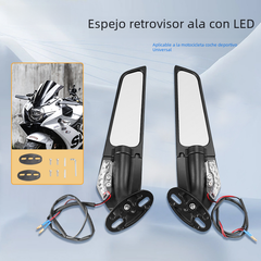 Motorcycle Rearview Mirror with LED Turn Signals