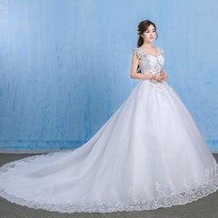 Luxury Spark Wedding Dress with Lace Appliques and Rhinestones