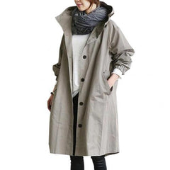 Medium Length Casual Trench Coat for Women in Autumn