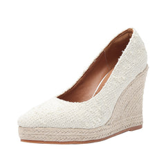 Retro Women's Wedge Heel Pumps for Spring Summer