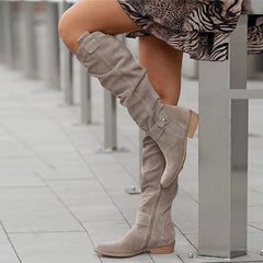 Burning Flower Women's High Boots with Side Zipper