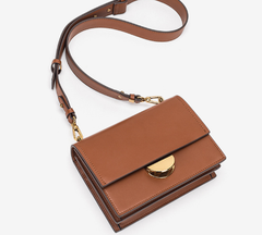 Women's Wide Strap Small Square Bag with Half-Circle Buckle