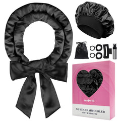 weiwei Satin Heatless Curlers Hair Curler Heatless Curls Overnight Hair Curlers to Sleep In Overnight Curls Headband 70" Hair Curlers No Heat 9 Pcs Satin Heatless Curling Set for Women Long Hair