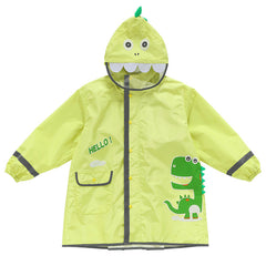 Reflective Dinosaur Raincoat for Kids with Backpack Slot