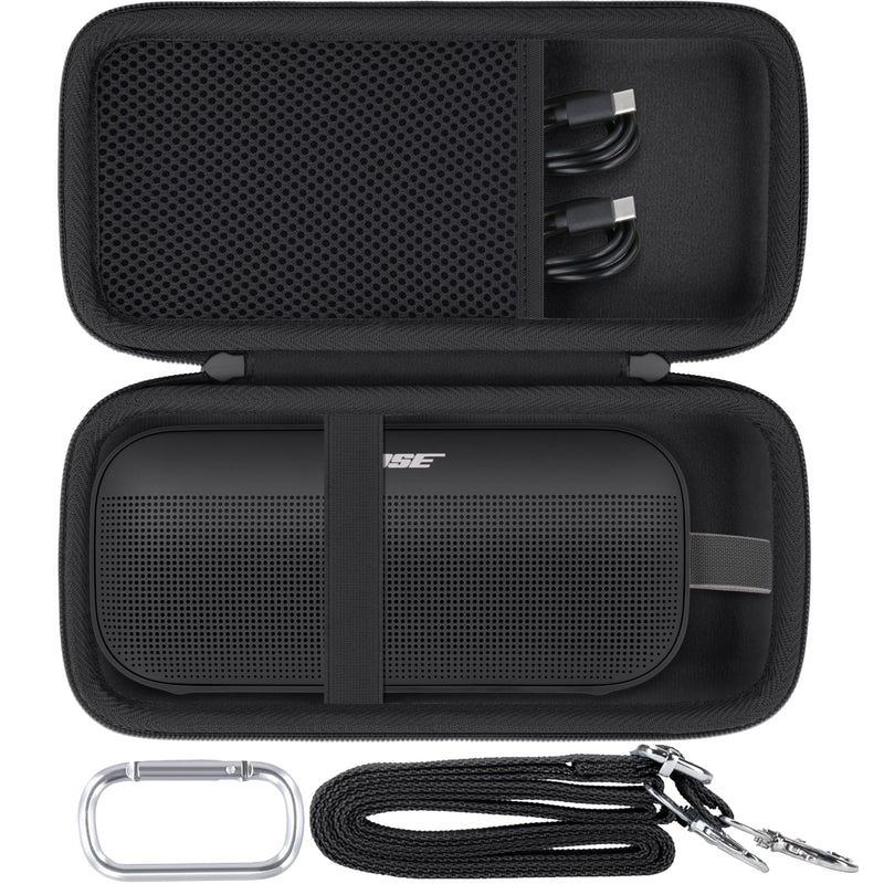 Baval Hard Portable Case Compatible with Bose New SoundLink Flex 2nd Gen/Bose SoundLink Flex Bluetooth Portable SpeakerBlack Case
