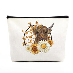 Western Makeup Bag Cow Print Stuff Cow Gifts Western Accessories for Women Birthday Graduation Friendship Cow Western Stuff for Female Aunt Niece Daughter Mom Floral Cow Lovers Travel Organizer
