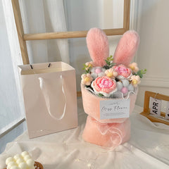 Rabbit Ear Bouquet Knitted Flower Doll Gift for Kids