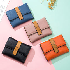 Luxury Women's Leather Tri-Fold Compact Purse