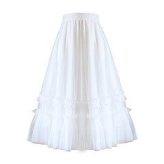 Patchwork Pleated High-Waisted A-Line Skirt