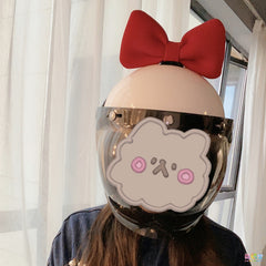 Cute Girl Space Cotton Bow Motorcycle Helmet Ornaments