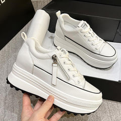 Genuine Leather Women's Casual Thick Bottom Sports Shoes