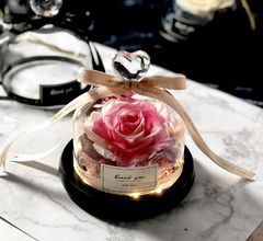 Eternal Rose Gift Box with Glass Dome Decoration