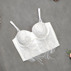 French Style Bra with Removable Straps and Embroidery
