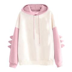 Dinosaur Cartoon Hoodie for Women - Winter Casual Wear